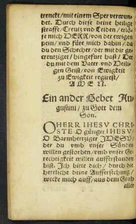 Ein ander Gebet Augustini/ zu Gott dem Son.