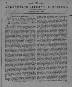 Hartmann, P. K.: Pharmacologia dynamica usui academico accommodata. Vol. 1-2. Wien: Kupffer & Wimmer 1816