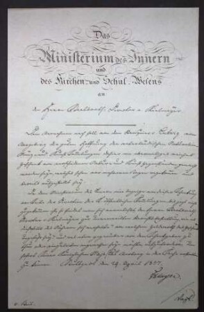 Schreiben an den Herrn Staatsrath, Direktor von Kielmeyer