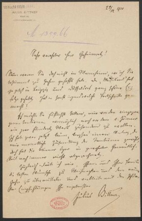 Brief an Ludwig Strecker  : 22.12.1911
