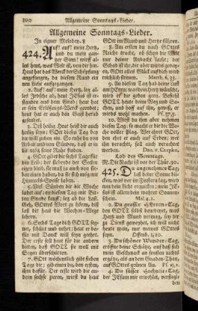 300-307, Allgemeine Sonntags-Lieder (424. - 440.)