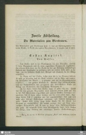 Zweite Abtheilung. Die Materialien zum Bierbrauen