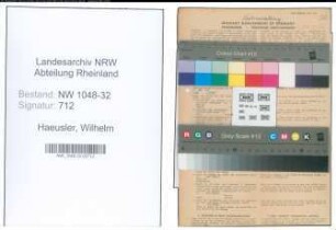 Entnazifizierung Wilhelm Haeusler , geb. 15.03.1890 (Angestellter)