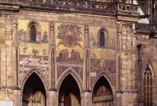 Katholische Kathedrale Sankt Veit, Mosaik an der Goldenen Pforte, Prag, Hradschin, Tschechische Republik