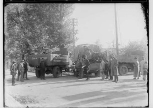 Verkehrsunfall in Sigmaringen beim Gasthaus zum Zollerhof; Lastwagen der Firma Franz Eisele & Söhne aus Laiz