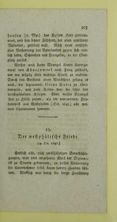 23. Der westphälische Friede. (24. Oct. 1648.)