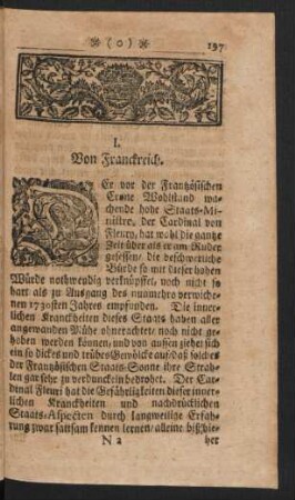 I. Von Franckreich.