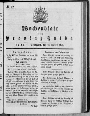Nr. 42, Ausgabe vom 18. Oktober 1845