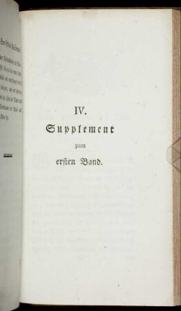IV. Supplement zum ersten Band.