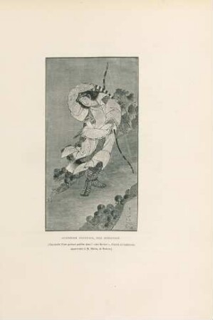 Guerrier Japonais, par Hokousai. (Faksimilé d'une gravure publiée dans l' "Art Revie", d'apres un kakemono appartement à M. Morse, de Boston)