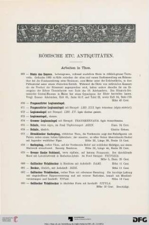 Römische etc. Antiquitäten (Nr. 669-848)