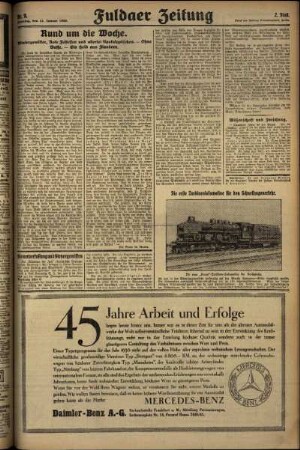 Zweite Ausgabe vom Sonntag, den 12. Januar 1930.