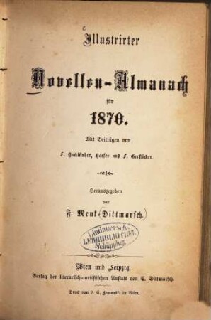 Illustrirter Novellen-Almanach, 1870