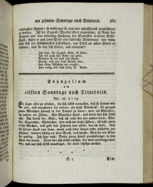 Evangelium am eilften Sonntage nach Trinitatis. - Evangelium am dreyzehnten Sonntage nach Trinitatis.