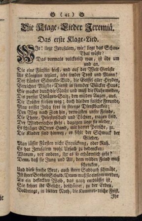 Die Klage-Lieder Jeremia