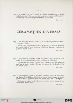 Céramiques diverses (Nr. 114-119)