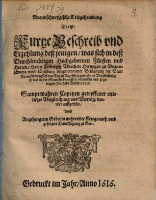 Braunschweigische Kriegshandlung