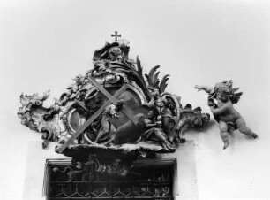 8. Kreuzwegstation: Die klagenden Frauen : 8. Kreuzwegstation: Die klagenden Frauen. Holz, geschnitzt (1752/1753; J. A. Feuchtmayer). Birnau (Uhldingen-Mühlhofen), Wallfahrtskirche Sankt Maria