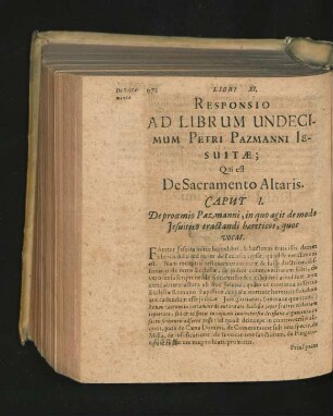 Responsio Ad Librum Undecimum ... Qui est De Sacramento Altaris.