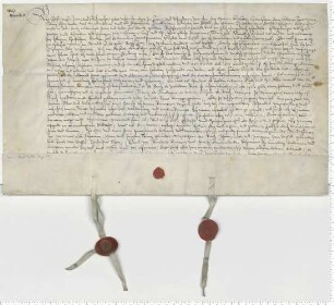 Eheberedung zwischen Jeronimus Tobing und Elizabett van Dassell, besiegelt von den Ratsmannen Benedictus Kopenn und Hartich Semmelbecker.