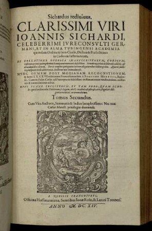 Tomus Secundus.