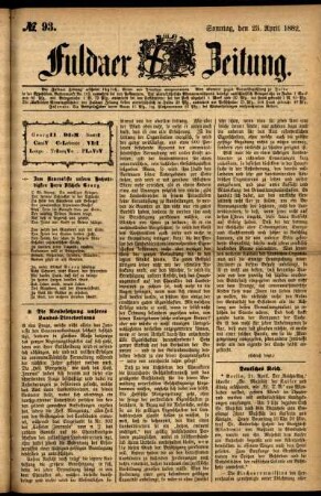 Ausgabe vom Sonntag, den 23. April 1882.