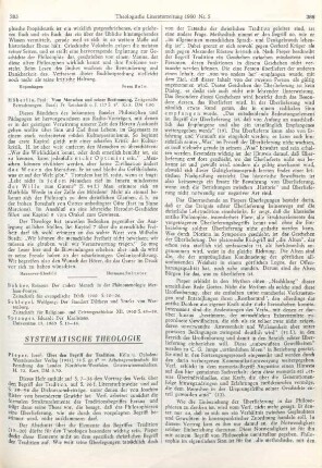 385-387 [Rezension] Pieper, Josef, Über den Begriff der Tradition
