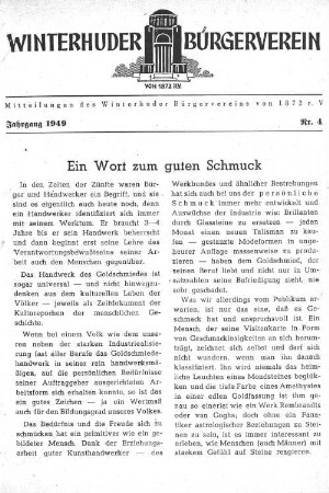 Ein Wort zum guten Schmuck