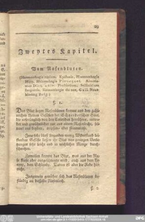 Zweytes Kapitel. Vom Nasenbluten.