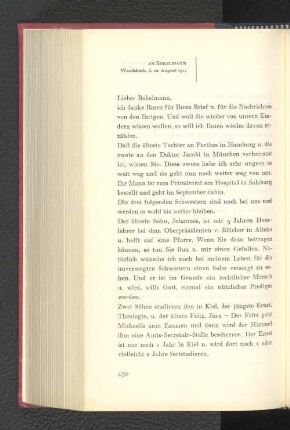 An Bokelmann Wandsbeck, den 10. August 1812