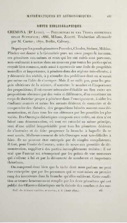 Revue Bibliographique.