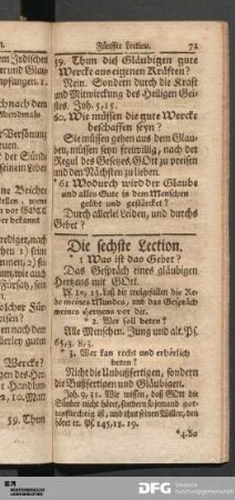 Die sechste Lection.