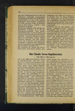 Über Theodor Storms Begräbnisstätte