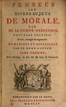 Pensees Sur Divers Sujets De Morale, Tome Premier