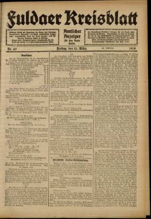 Ausgabe vom Freitag, den 21. März 1919.