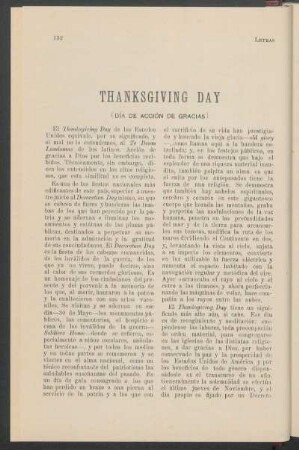 Thanksgiving Day : (Día de acción de gracias)