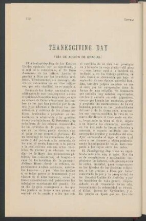 Thanksgiving Day : (Día de acción de gracias)