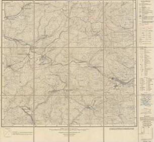 Messtischblatt Nr. 2979 von Bergebersbach im Wittgenstein mit farbiger Einzeichnung