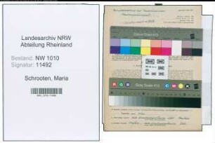 Entnazifizierung Maria Schrooten , geb. 27.06.1914 ()