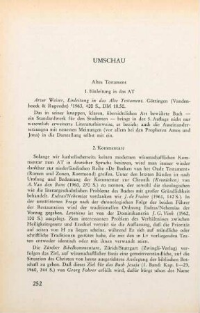 252 [Rezension] Fraine, Jean de, Esdras en Nehemias