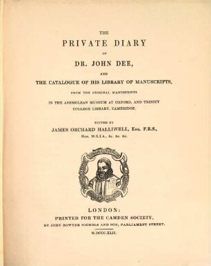 Diary of Dr. John Dee