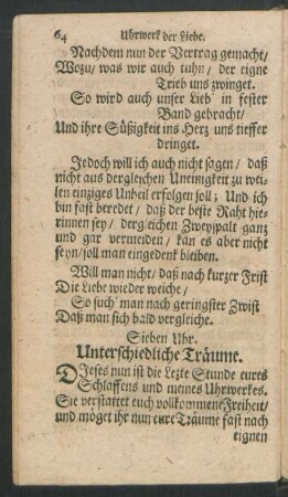 Sieben Uhr. Unterschiedliche Träume.