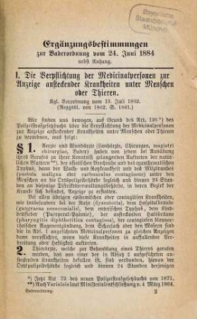 Die Bader-Ordnung : Verordnung vom 25. Juni 1868 nebst Instruction über die Errichtung des Unterrichts-Curses für Badergehilfen, 2. Ergänzungsbestimmungen zur Bader-Ordnung vom 24. Juni 1884 ...