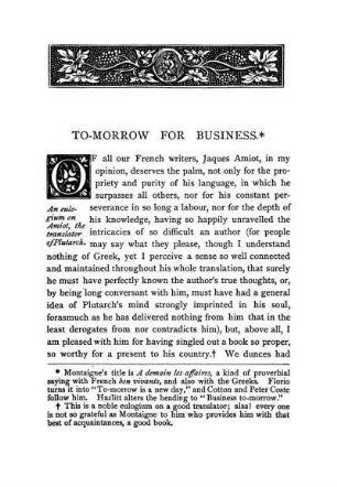 To-Morrow For Business