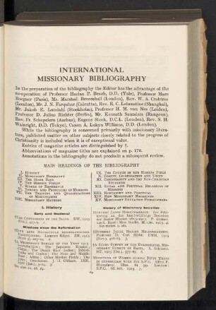 International missionary bibliography
