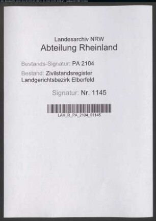 Heiratsregister Dorp