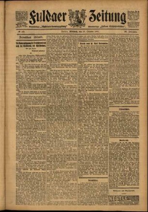 Zweite Ausgabe vom Mittwoch, den 25. Oktober 1905.