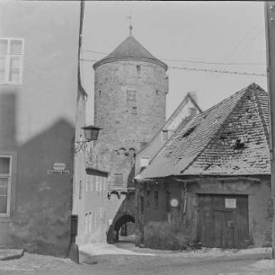 Bautzen Winterbilder : Bautzen. Schloßstraße. Blick zum Nicolaiturm. Winteraufnahme