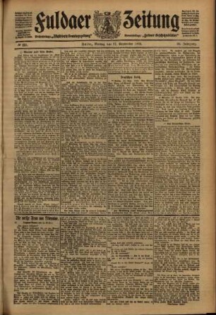 Ausgabe vom Montag, den 27. September 1909.