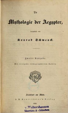 Konrad Schwencks' Mythologie der Griechen, Römer, Ägypter, Semiter, Perser, Germanen und Slaven, 3. Die Mythologie der Ägypter